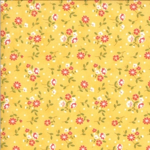 Selten - Durch die KONTINUIERLICHE HALBE Werft - Canning Day von Corey Yoder für Moda Fabrics, Muster #29083-13 Apron Strings Floral auf sonnigem Gelb