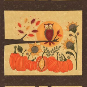 RARE - PANEL - Hello Fall by Sandy Gervais for Moda #17780-13, Orange ...