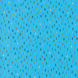 RARE - By The Continuous HALF YARD - Bicycle Bunch by Abi Hall for Moda Fabrics, Pattern #35335-15 Falling Colorful Tropical Leaves on Blue