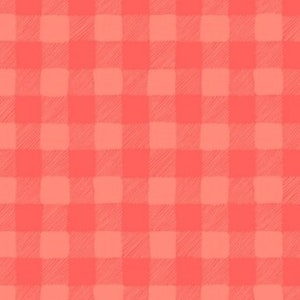 RZADKIE - By the Continuous HALF YARDS - Trail Mix od Rae Ritchie dla Dear Stella Fabrics, Wzór nr SSRR595 Tonal Coral Gingham, Kratka