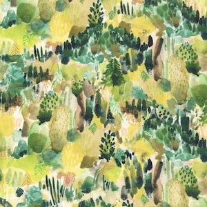 Rare - By The Continuous HALF YARD - Woodland Fairytale by August Wren for Dear Stella, # DAW-1450 Multi, Into The Woods, Watercolor Forest