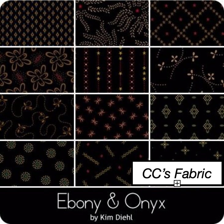 RARE- by the Continuous HALF YARD - Ebony and Onyx by Kim RARE- by the Continuous HALF YARD - Ebony and Onyx by Kim