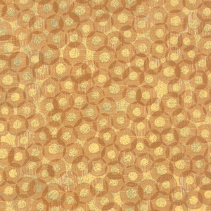RARE - 12" REMNANT - Mon Ami by Basic Grey for Moda Fabrics, Pattern #30415-17 Moutarde Geometric Gold Circles on a Textured Yellow
