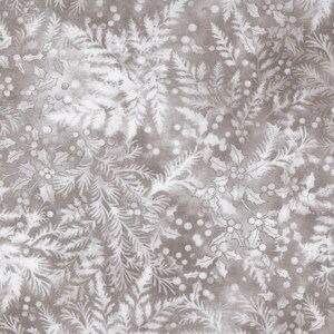 May include: A seamless pattern featuring white sprigs of holly and fern on a light brown background. The pattern is perfect for crafting projects, scrapbooking, and home decor.