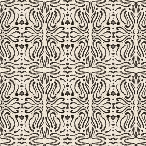 Rare - By The Continuous HALF YARDS - Close Shave by Charlene Audrey for Quilting Treasures, #24431-EJ Tonal Gray Filigree Pattern on Cream