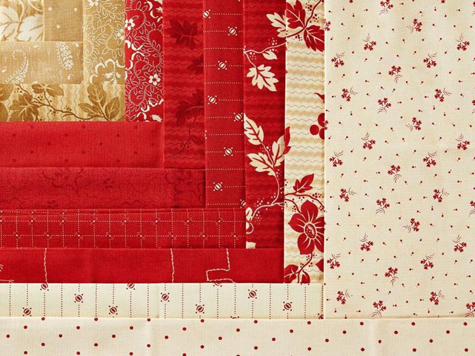 RARE - by the Continuous HALF YARD - Crazy for Red by Minick & Simpson ...