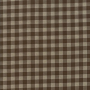 RZADKIE - 13" RESZTKI - Lilac Ridge autorstwa Jana Patka dla Moda, #2215-15 Kremowa kratka Gingham na ziemistym brązie, Kratka, Kratka, Kwadraty, Blender