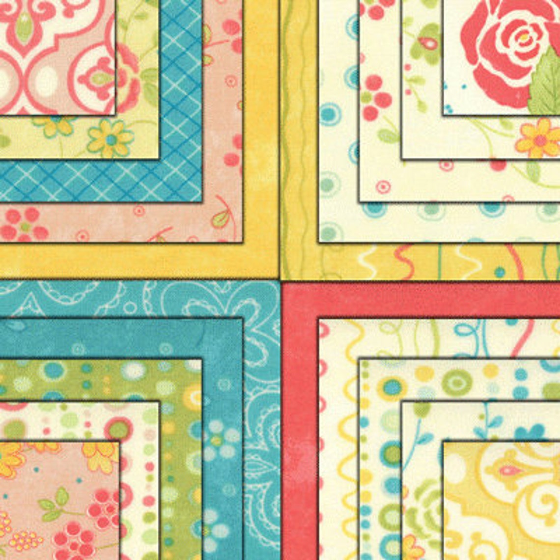 By the Continuous HALF YARD- Chance of Flowers by Sandy Gervais for ...