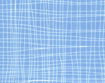 By The HALF YARD - Zoe & Zack by Bethany Berndt Shackelford for Quilting Treasures, #1649-23083-B Loose Weave Grid - Blue and White