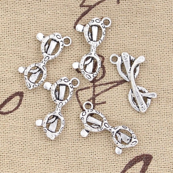 10 Eyeglasses Charms Antique Silver Tone Spectacles Charms Etsy