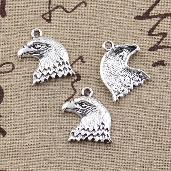 BULK 20 Eagle charms antique silver tone B249