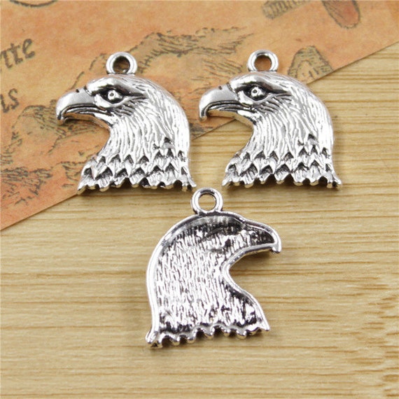 BULK 20 Eagle charms antique silver tone B249