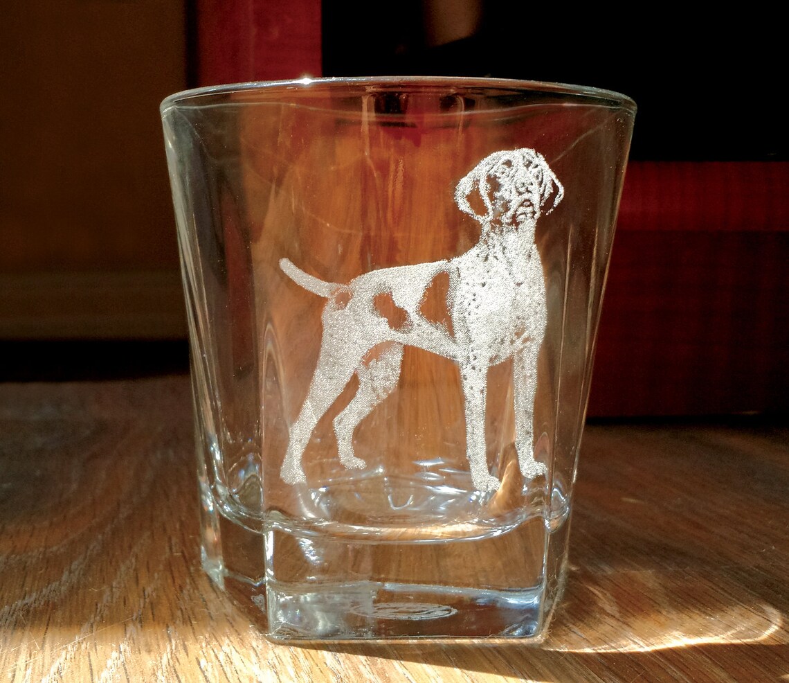 German Shorthaired Pointer Etched Glass Hunting Dog Gift for Etsy