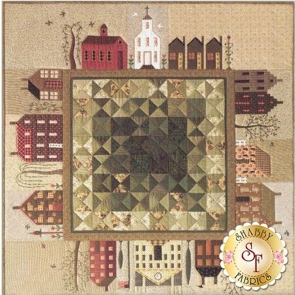 The Quilted village complete pattern fabric and finishing kit Janet Miller BOM