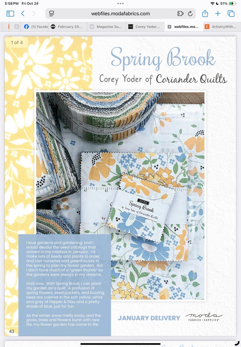 Moda Springbrook Quilt Kit Corey Yoder Moda Spring Brook Charm Pack - Etsy
