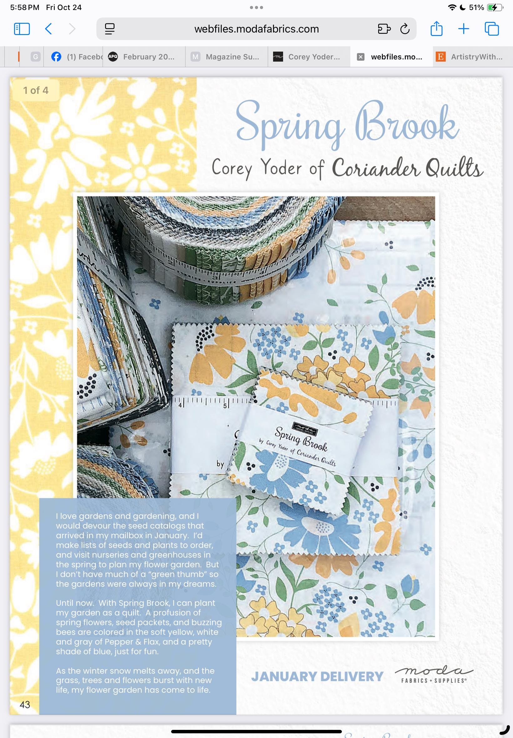 Springbrook Corey Yoder Corey Yoder Moda Spring Brook Charm Pack - Etsy