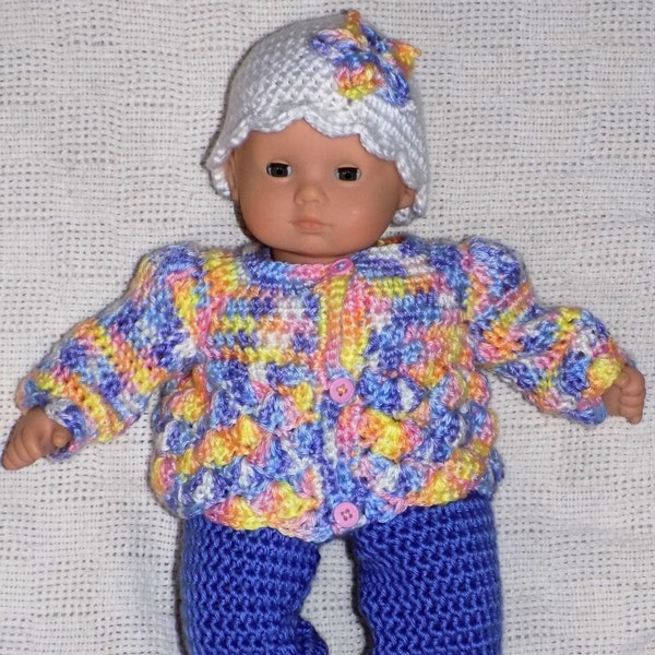 Doll Crochet Patterns- fits American Girl Bitty Baby Cardigan Outfit-- PDF Download