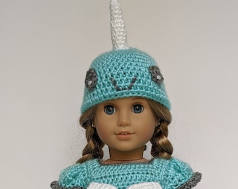 18" Doll Outfit (fits American Girl)- Narwhal Dress Crochet Pattern- PDF download