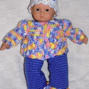 Complete Cardigan Set, fits American  Girl Bitty Baby, Crochet Pattern *PDF* download
