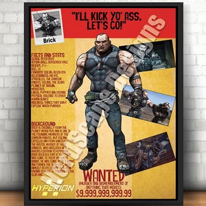 Cartaz de Brick Wanted | Impressão Digital Borderlands | Download Instantâneo