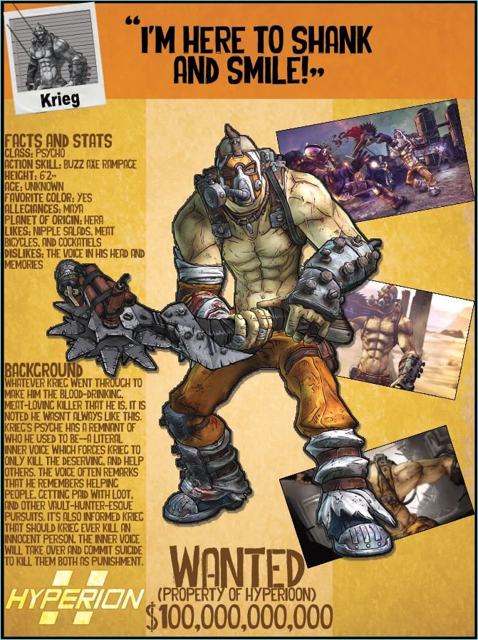 Borderlands 2 Wanted Posters Krieg Etsy Borderlands 2 Wanted Posters Krieg Etsy