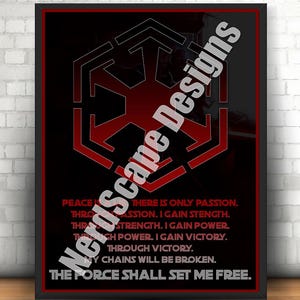 Sith Creed Digital Print | Star Wars Wall Art | Sith Empire Symbol | Instant Download