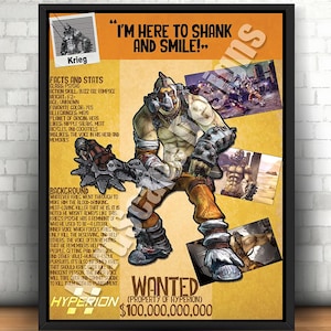 Krieg Wanted Poster | Borderlands Digital Print | Instant Download