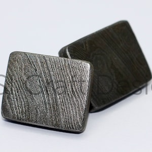 Damascus Large Rectangular Cufflinks, Groomsmen Gift, Wedding gift, mens