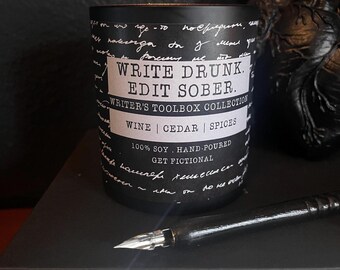 Write Drunk. Edit Sober. | Soy Candle | Writer's Candle