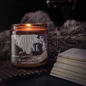 Books & Wine Soy Candle | Bookish and Fandom Soy Candles