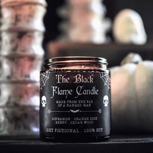 Black Flame Candle | Witch and Salem Inspired | Bookish and Fandom Soy Candles