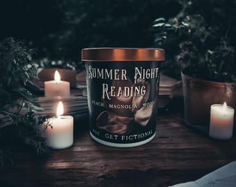 Summer Night Reading Soy Candle | Peach, Magnolia, Wood Scented