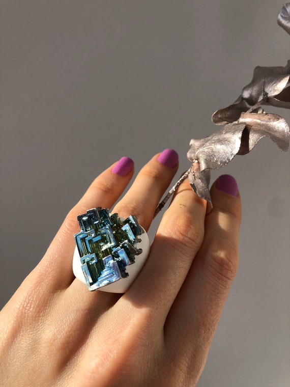 Bismuth crystal ring best sale