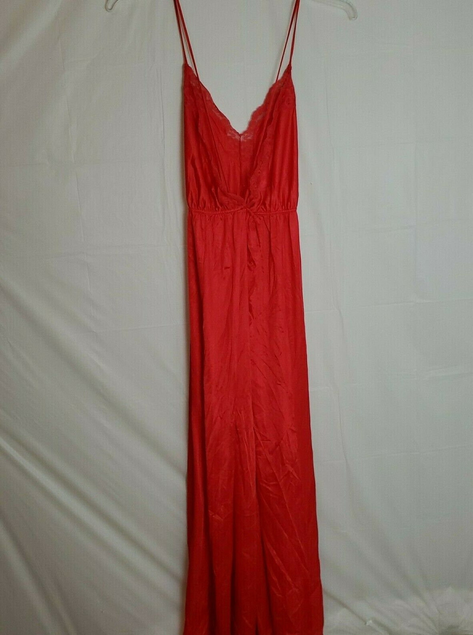 Vintage Medium 12/14 70s Sears Lace Nylon Long Red Slip | Etsy
