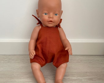 Baby Born Linen Romper Sewing Pattern – Fits 17" 43cm Doll (PDF)
