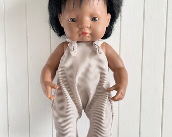 Miniland Romper Pattern PDF 38cm doll sewing pattern with knot ties