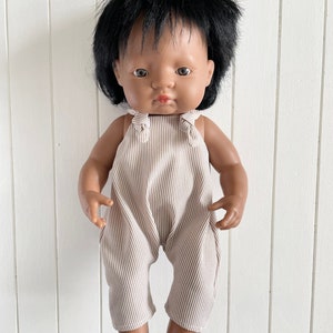 Miniland Romper Pattern PDF 38 cm Puppe Schnittmuster mit Knotenbindungen