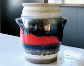 ÜBERLACKER Ceramic Amphora Vase, Vintage Ü Keramik Vase Pattern 333 17, Mid Century Modern German Pottery