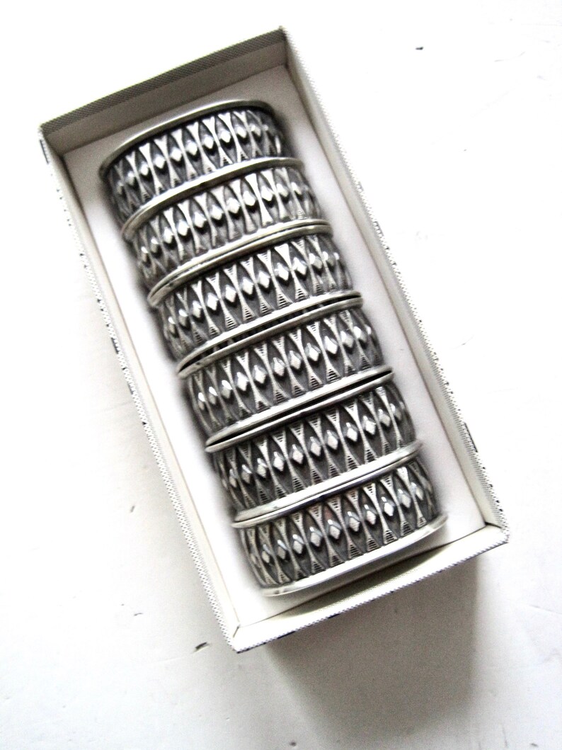 Vintage Norwegian Pewter Design Design John Gulbrandsbr\u00f8d Set of Six M\u00c5STAD Pewter Napkin Holders