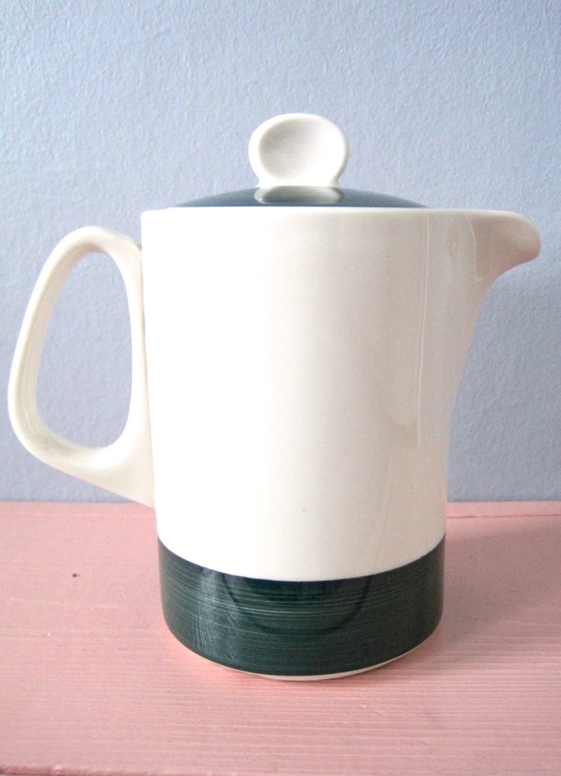 Villeroy Boch Zurich Teapot Small Ivory And Green Porcelain Etsy