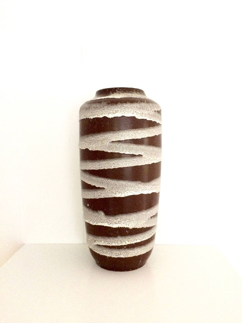 Scheurich Ceramic Floor Vase Pattern 517 45 Vintage Mid Etsy