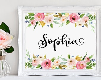 Sophia Name Print Etsy