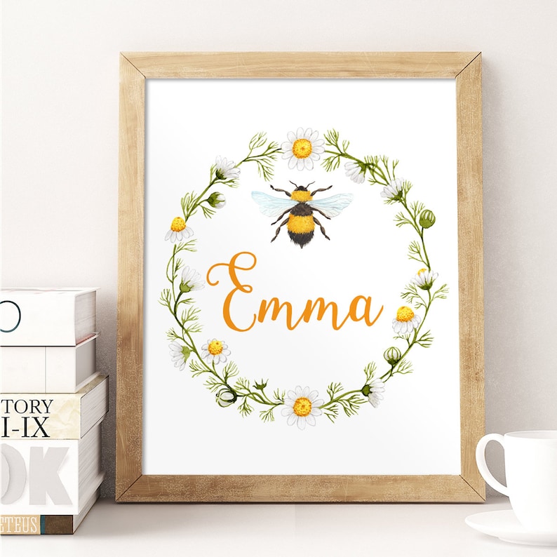 Custom Name Decor Emma Personalized Nursery Decor Camomile Etsy
