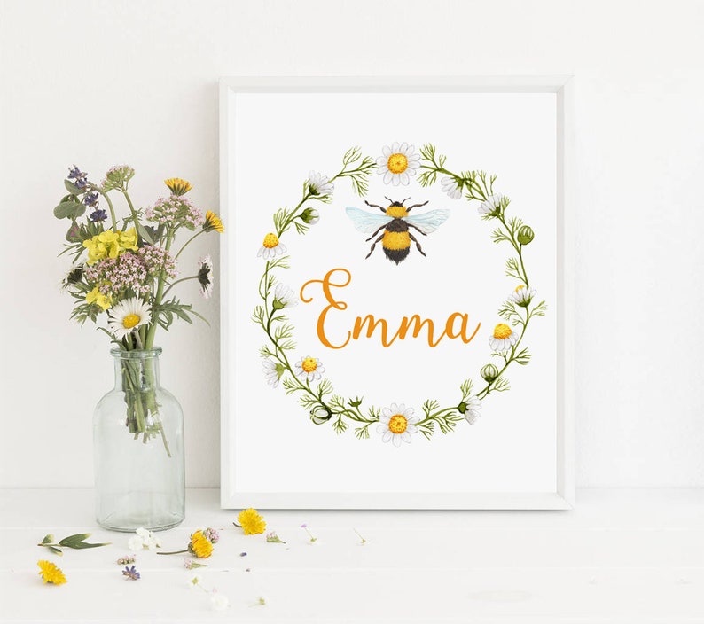 Custom Name Decor Emma Personalized Nursery Decor Camomile Etsy