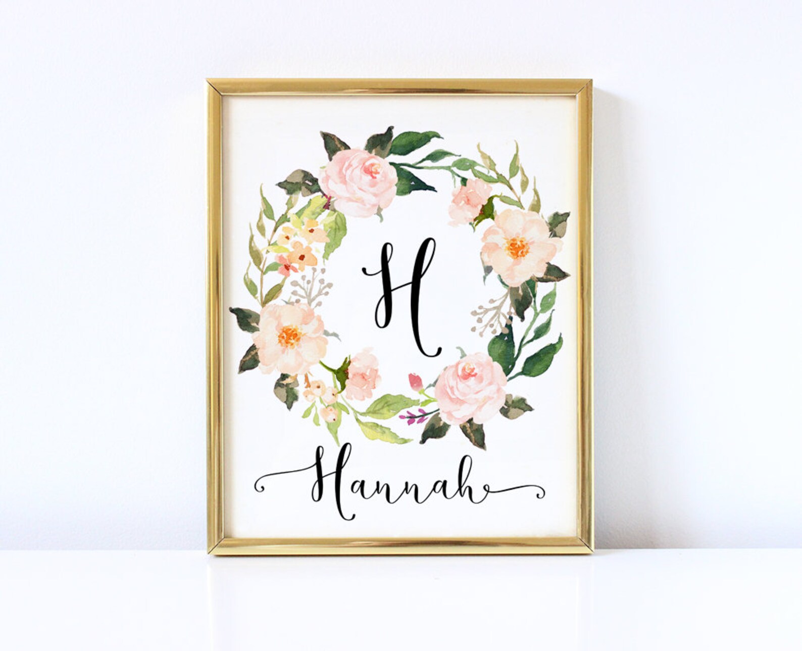Baby Name Sign Hannah Nursery Name Decor Baby Girl Initial Etsy