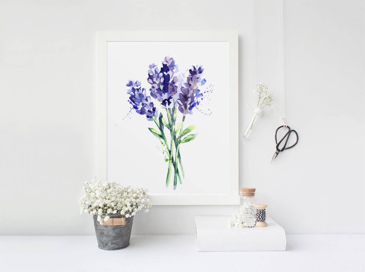 Lavender Art Print Purple Printable Art Botanical Etsy