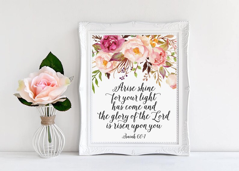Bible Verse Wall Art Arise Shine For Your Light Has Come Etsy