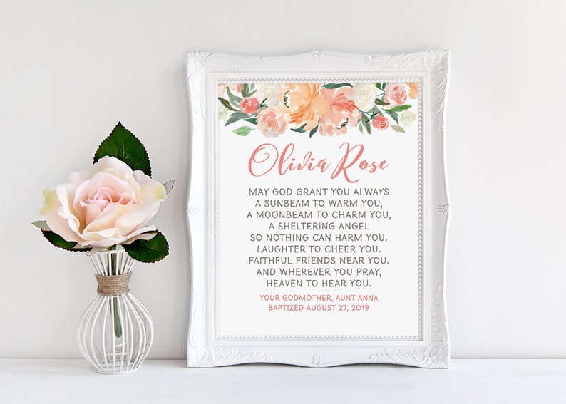 Goddaughter Baptism Gifts Irish Blessing Baptism Gift Etsy