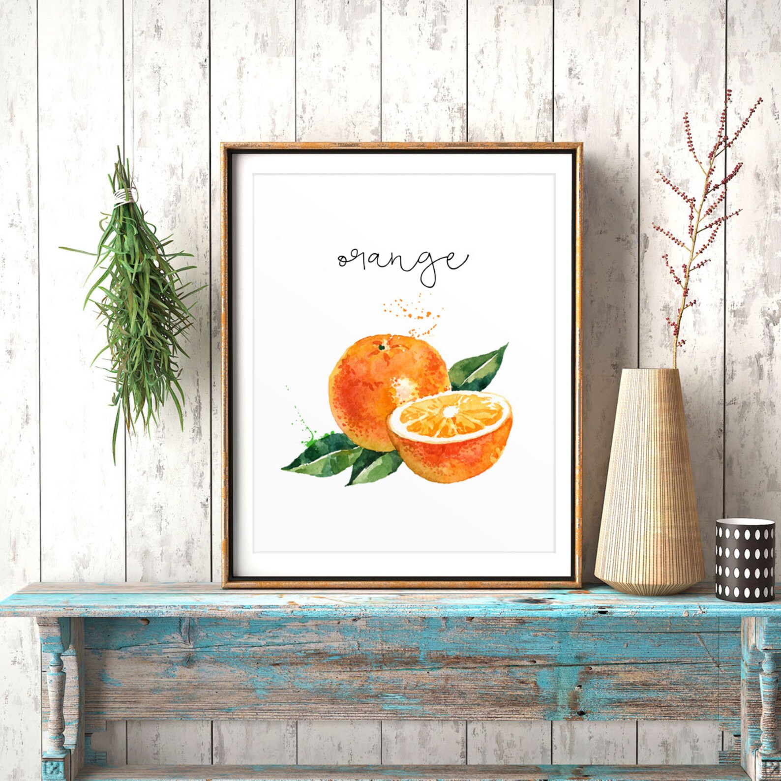 Food Painting Orange Kitchen Decor Restaurant Decor Etsy
