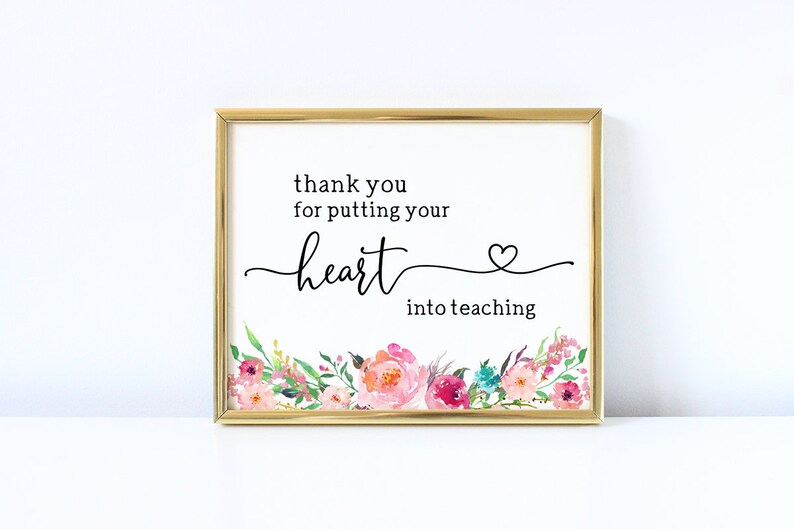 Teacher T Thank You For Putting Your Heart Into Teaching Etsy